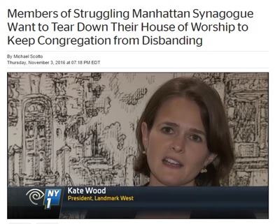 Kate Wood on NY1: Time is Running Out for Landmark-Worthy Synagogue