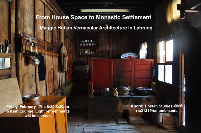 Tibetan Architecture Talk Friday at Columbia