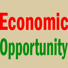 Typographical Graphic reading "Economic Opportunity"