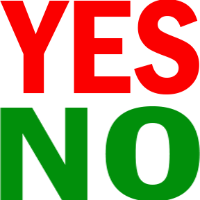 Typographical Graphic reading "yes no"