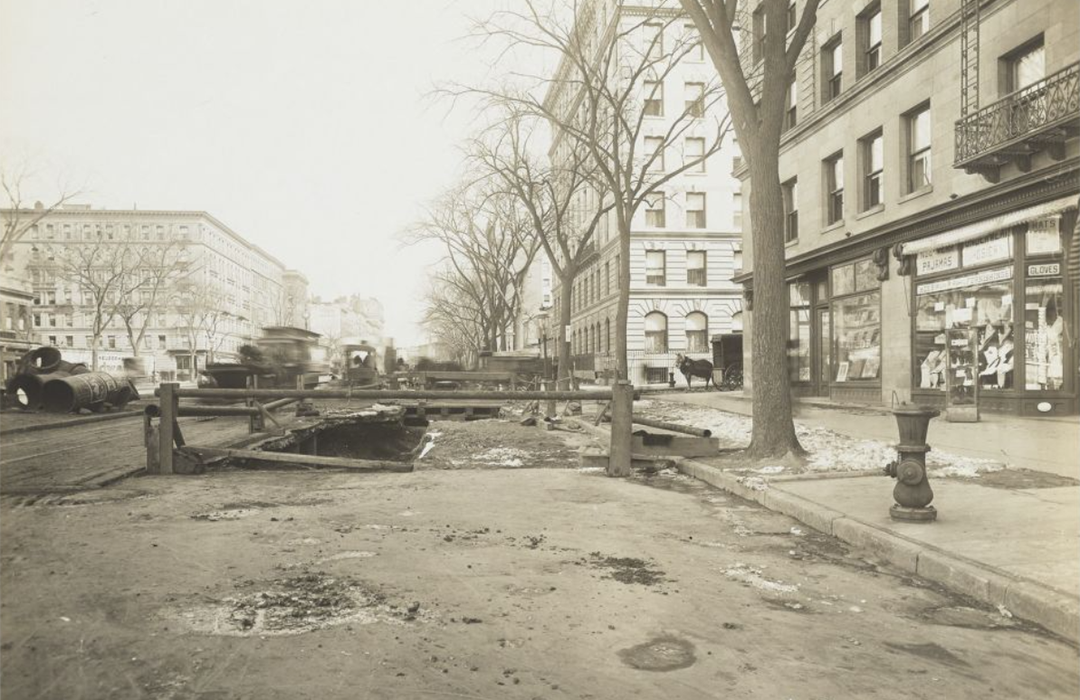 B&W Subway Construction Photo near 2566 Broadway