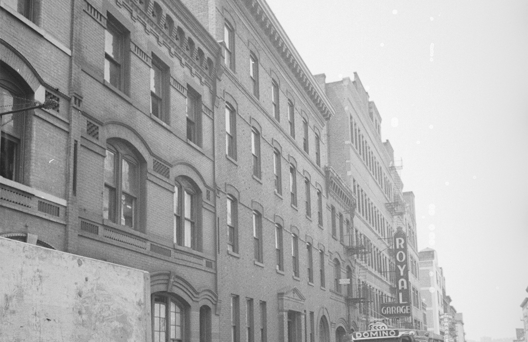 B&W NYC Tax Photo of 216-218 West 68th Street from east