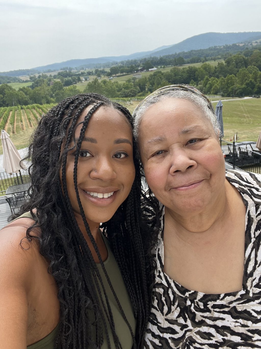 Color Photo of Christina Ogunsuyi, (L) and Delores Stewart (R)