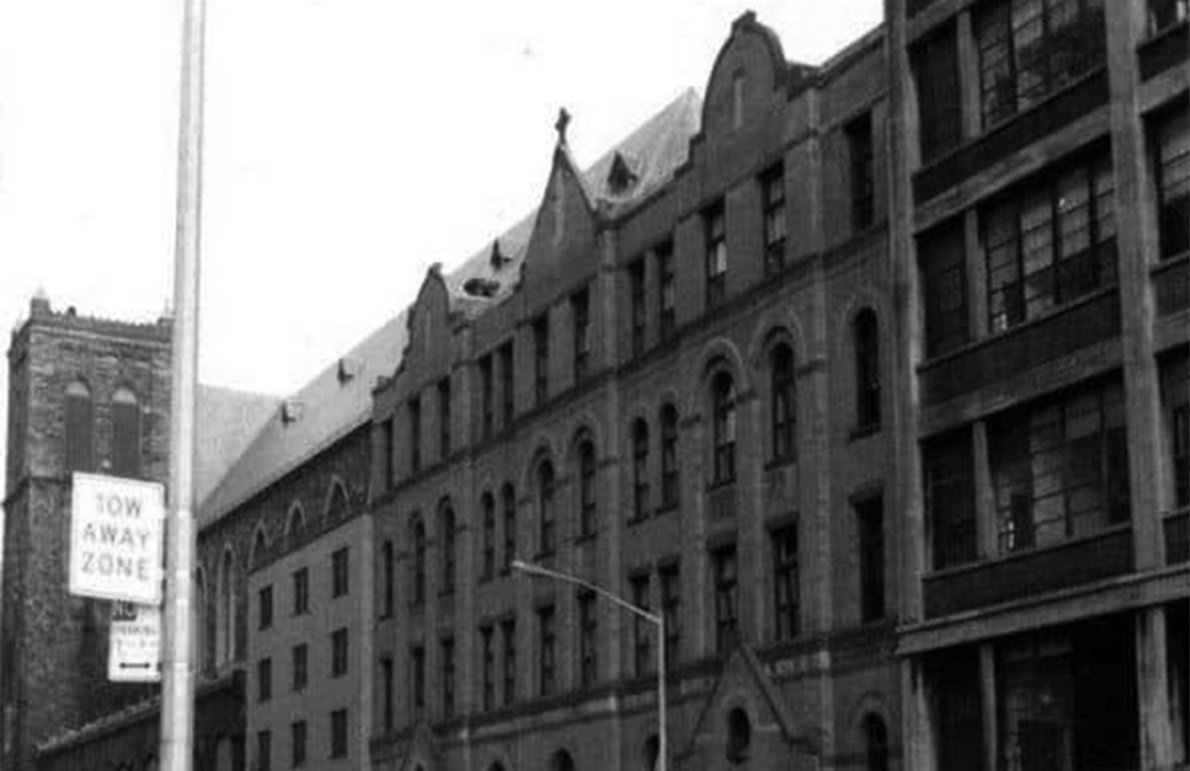 B&W Photo of St. Paul the Apostle School via the Paulist Fathers