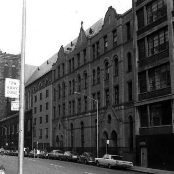 B&W Photo of St. Paul the Apostle School via the Paulist Fathers