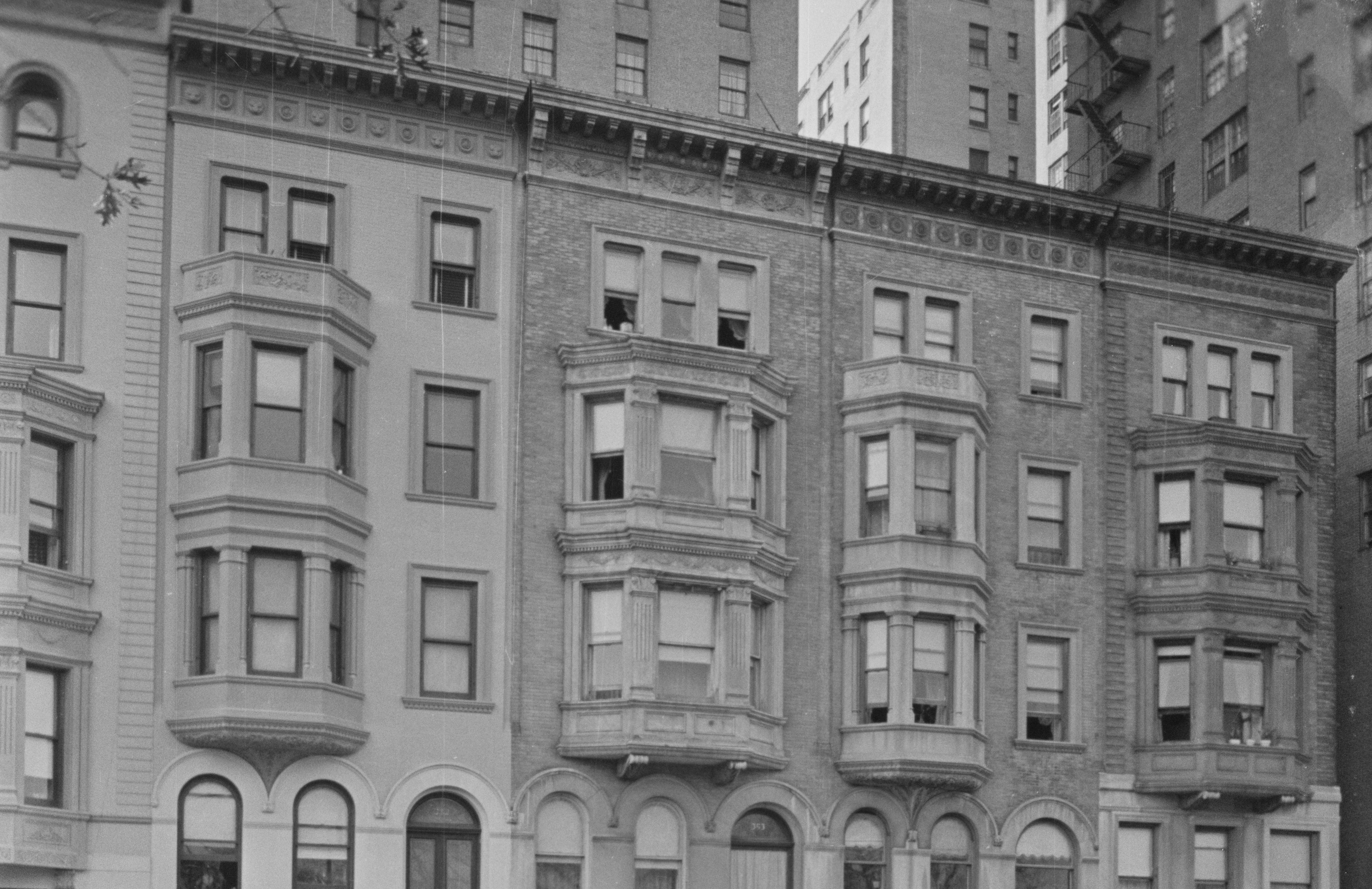 Photo of 351 through 353 Central Park West. Courtesy of NYC Municipal Archives.